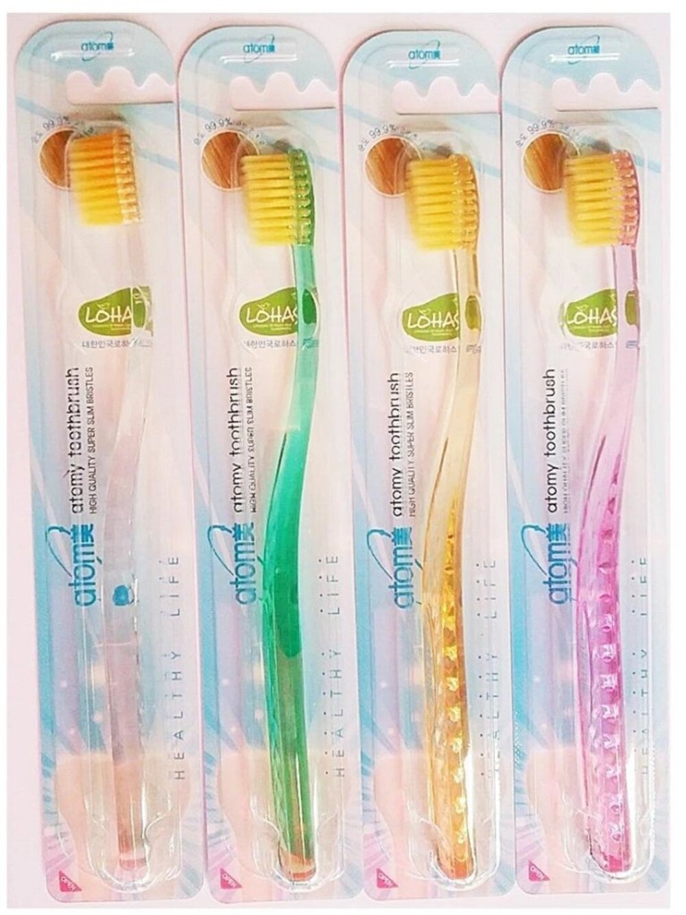 ATOMY Toothbrush High Quality Super Slim Bristles SOFT Souple Set of 4 pcs-NEW